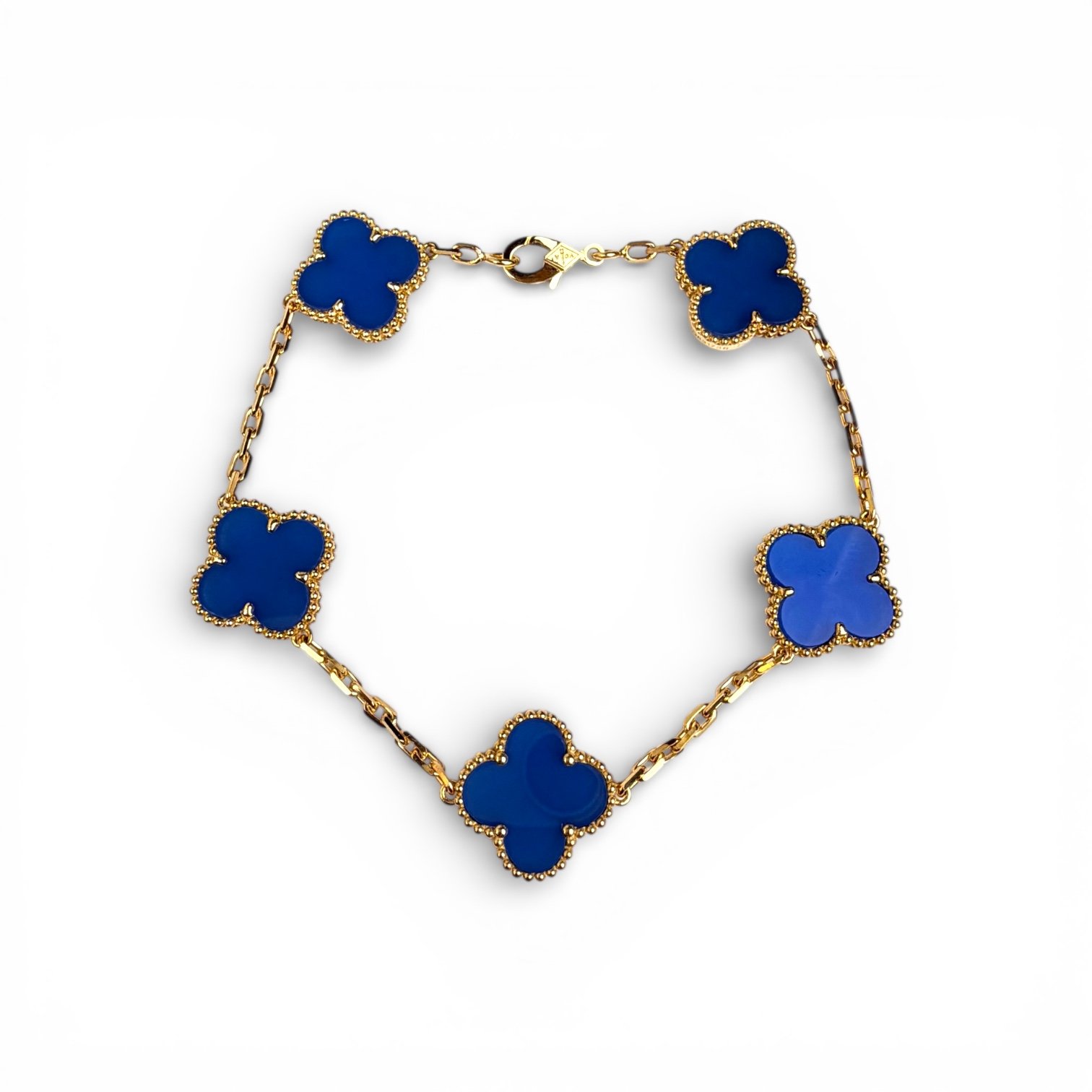 Pulsera Trebol Oro 18K Azul IMG1
