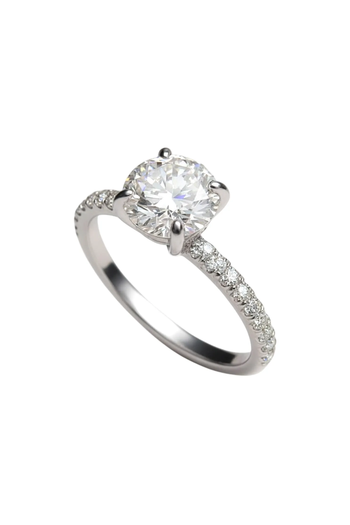 Anillo Diamante Oro Blanco 18K
