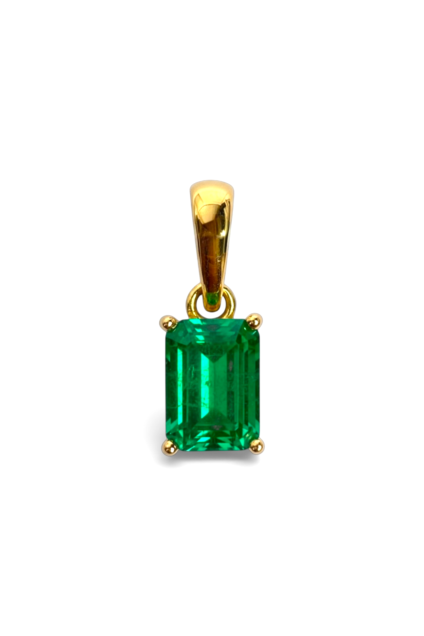 Dije Esmeralda Lab Oro 18K