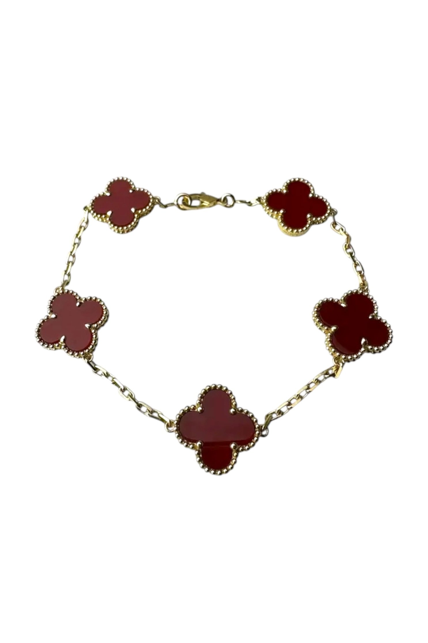 Pulsera Trébol Oro 18K Vinotinto para Caballero