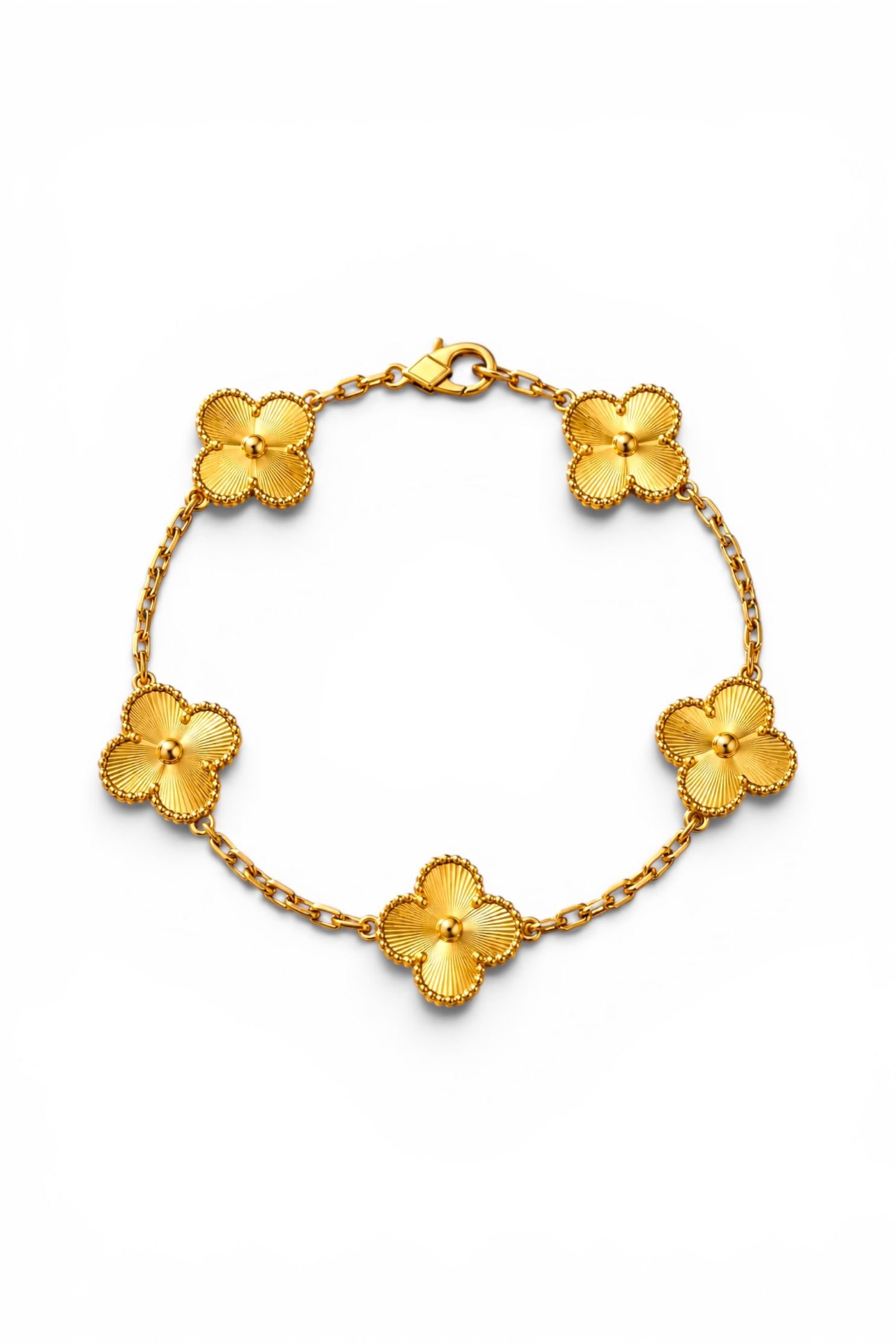 Pulsera de Trébol Dorada 18K para Caballero