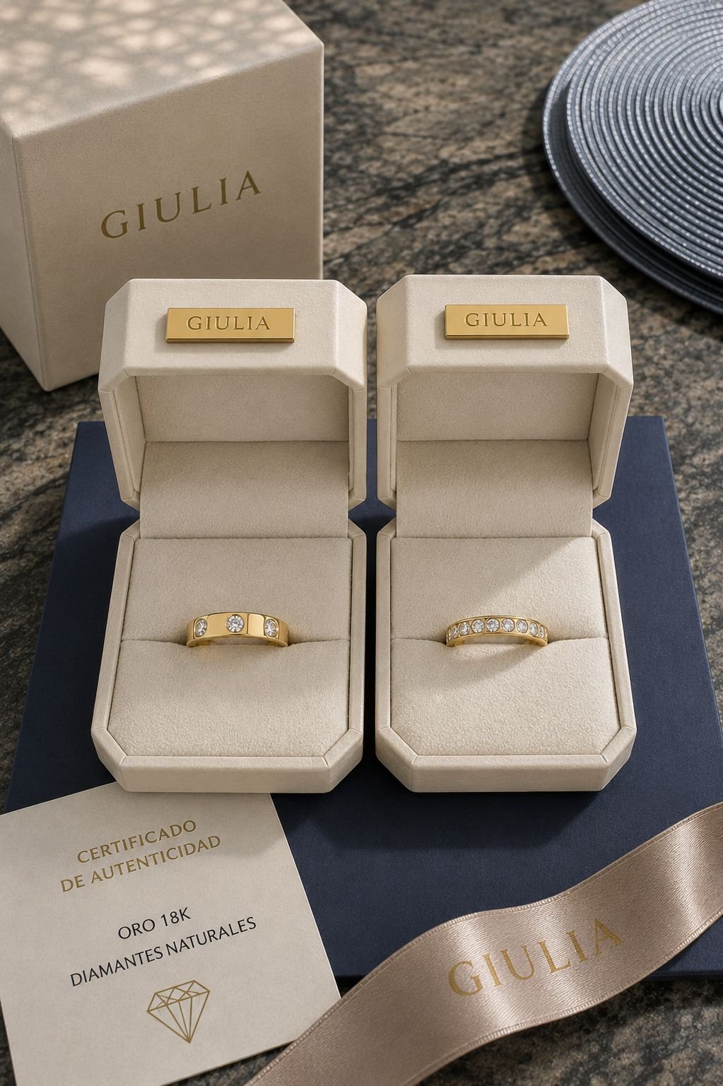 Anillos de Matrimonio en Oro 18K Italiano con Diamantes Naturales